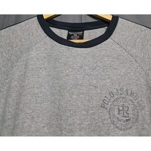 Vintage Polo Jeans Co Ralph Lauren Shirt Mens Medium Graphic Print Faded Gray